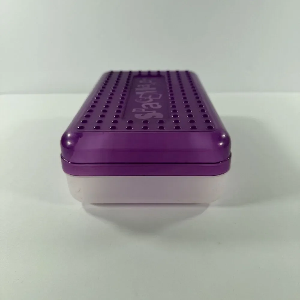 Spacemaker PURPLE & CLEAR Pencil Box Case Organizer Retro USA Made Vintage 90s